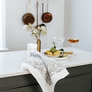 Tea Towel Mimosa Putty/White - Image 3