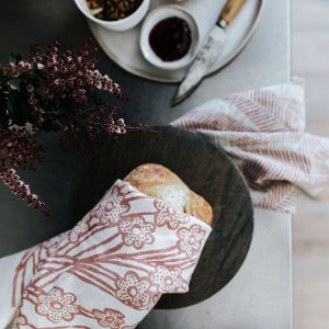 Tea Towel Eucalyptus Desert Pink/White - Image 3