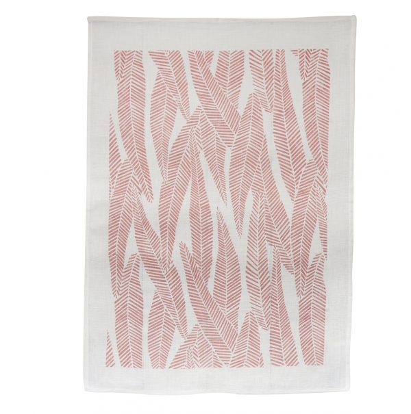 Tea Towel Eucalyptus Desert Pink/White
