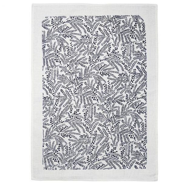 Tea Towel Mimosa Indigo/White