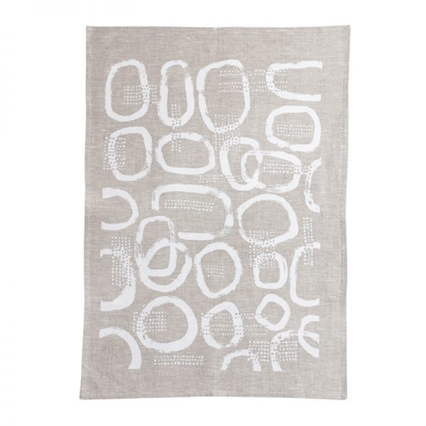 Tea Towel Pebble White/Natural