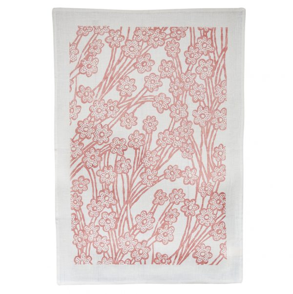 Tea Towel Wildflower Desert Pink/White